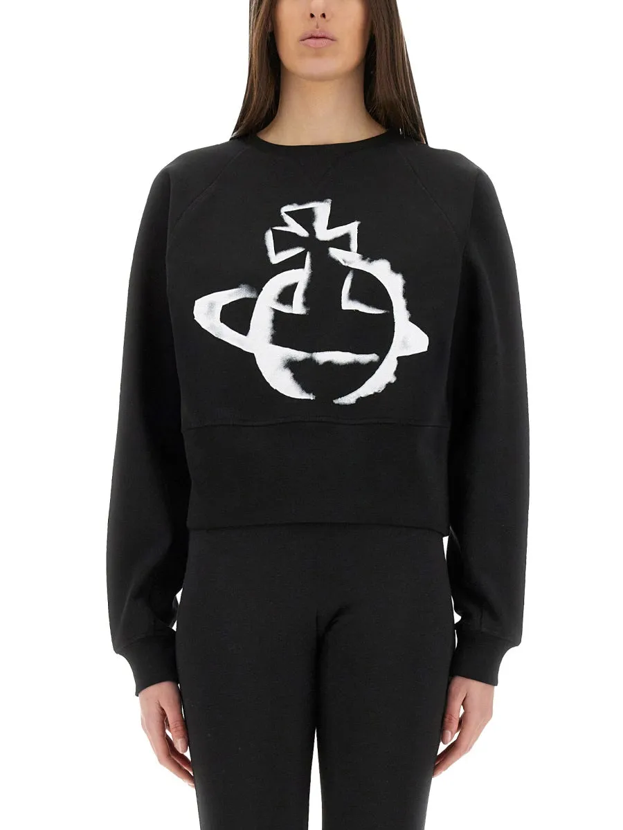 Cropped Sweatshirt "Stencil Orb"