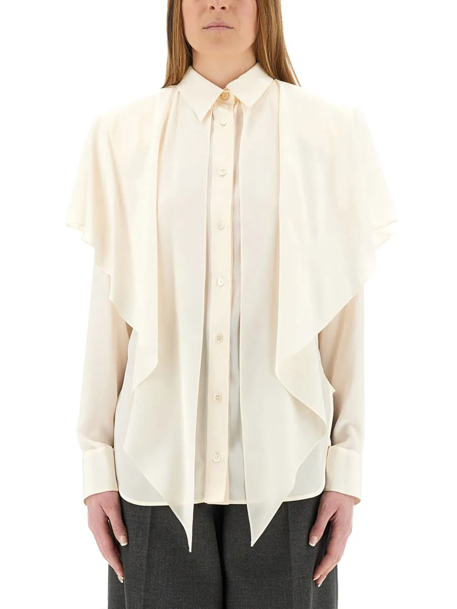 Semi-Transparent Shirt With Layered Panel