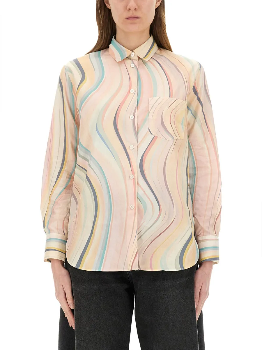 "Faded Swirl" Print Shirt
