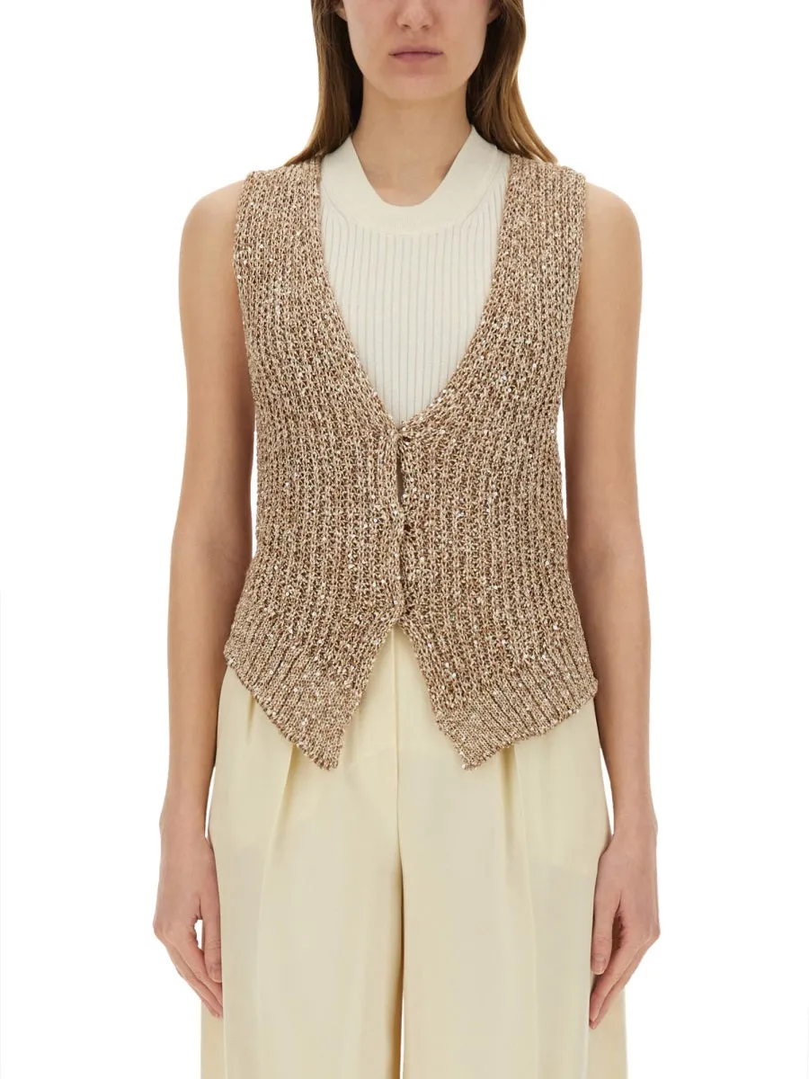 Tricot Vest With Sequins