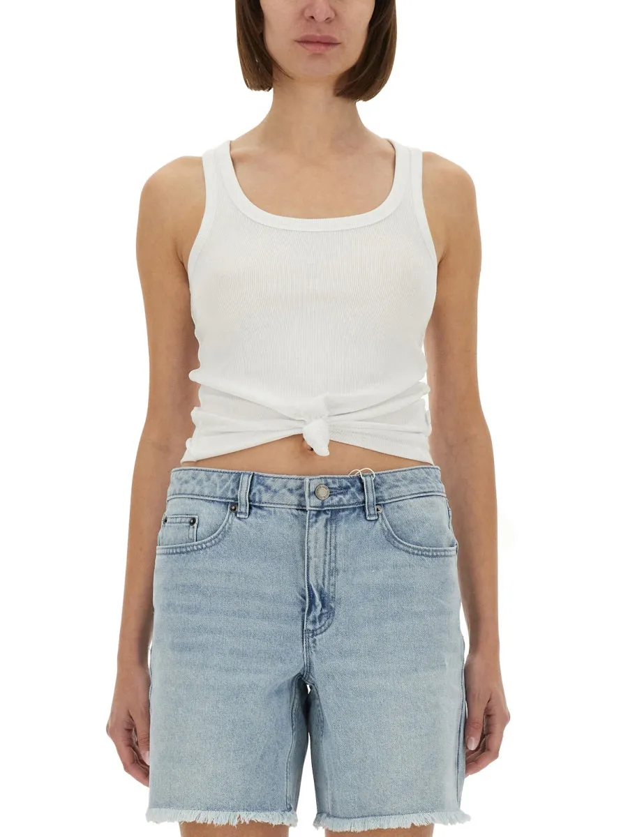 Knit Tank Top With Front Lacing