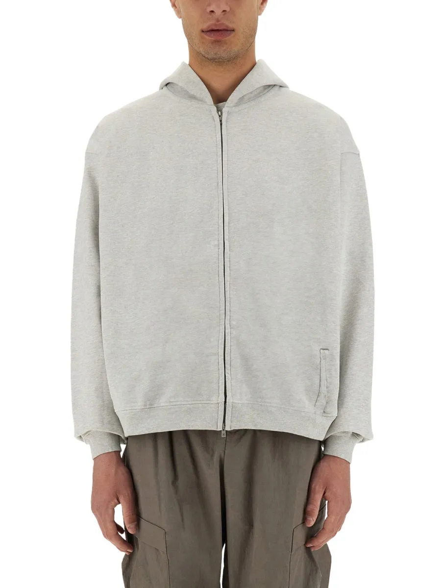 "Initial" Hooded And Zippered Sweatshirt