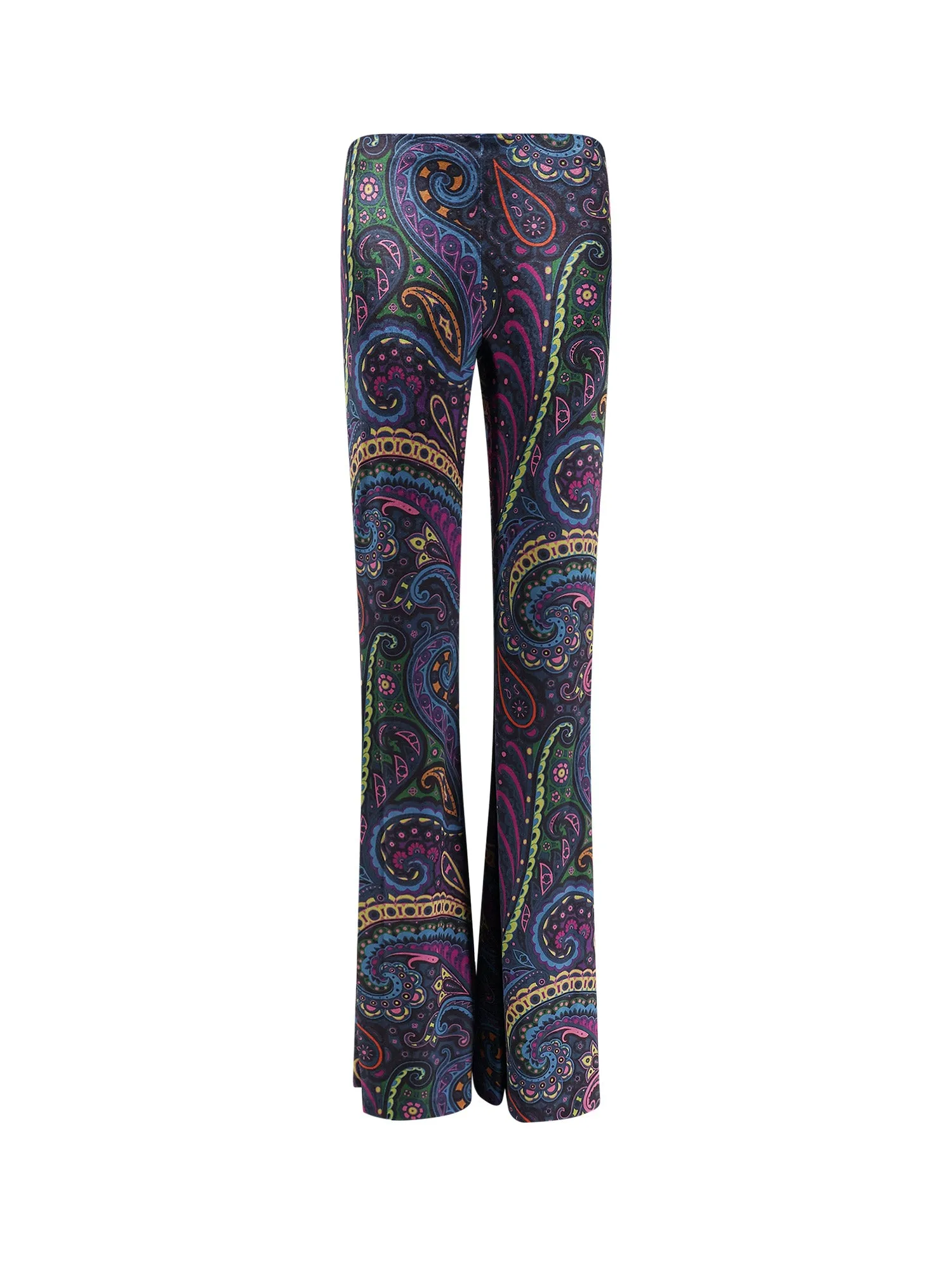 Chenille Trousers With Multicolor Print