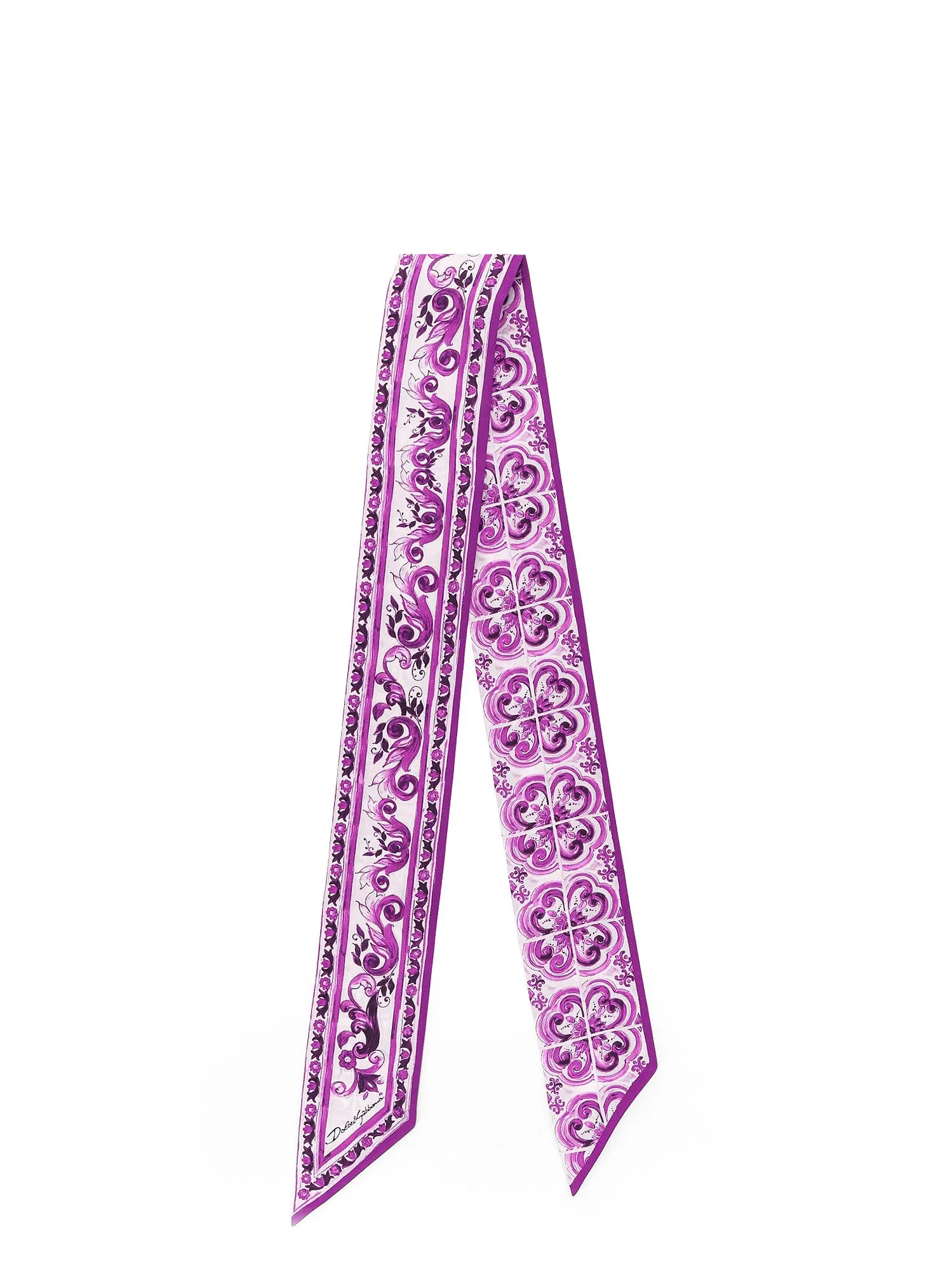 Silk Twill Bandeau With Maiolica Motif