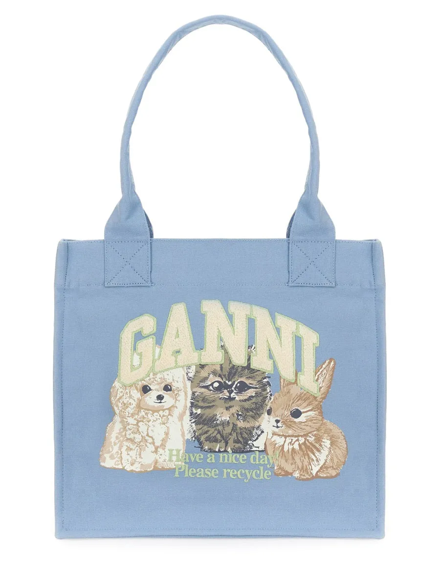 Large Shopper Bag With Animal Pattern