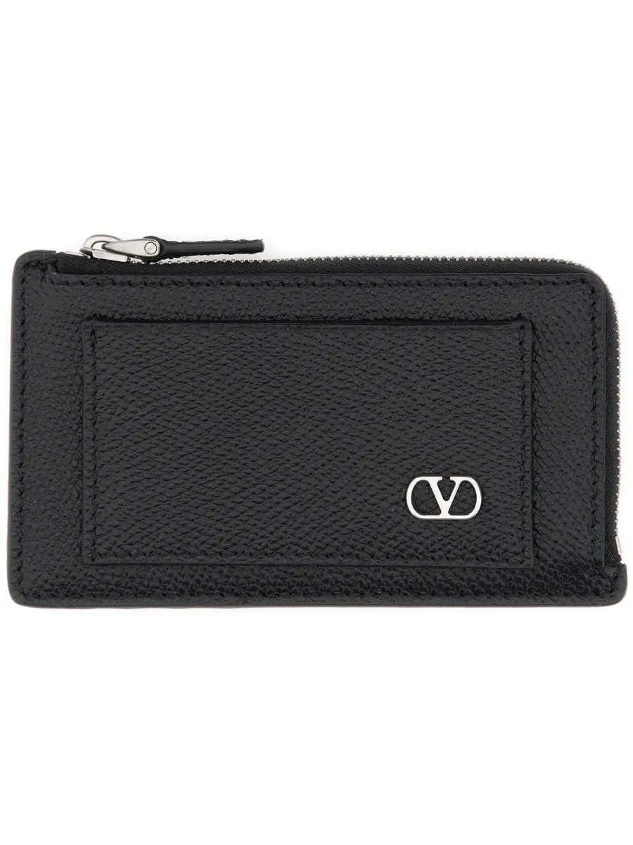 "Vlogo Signature" Leather Coin Purse