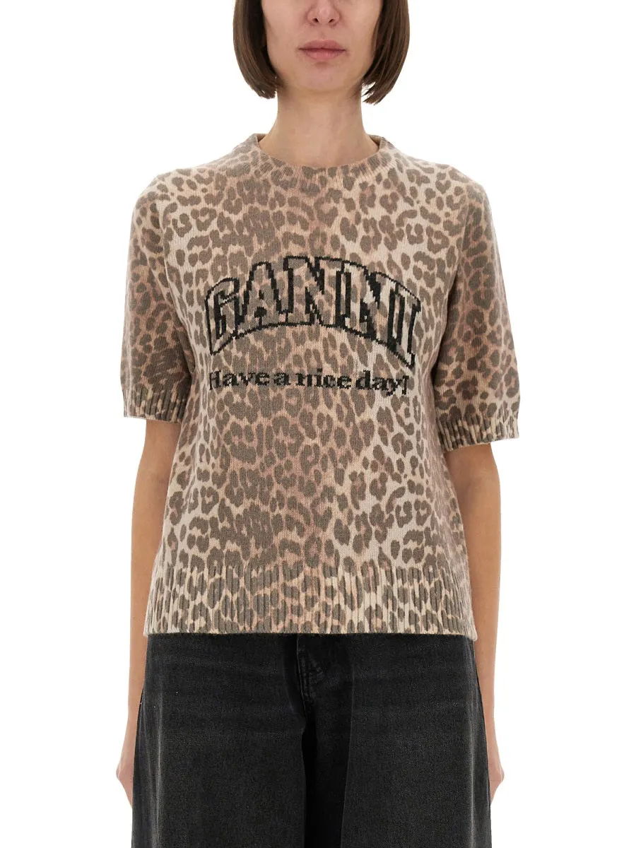 Leopard Wool T-Shirt