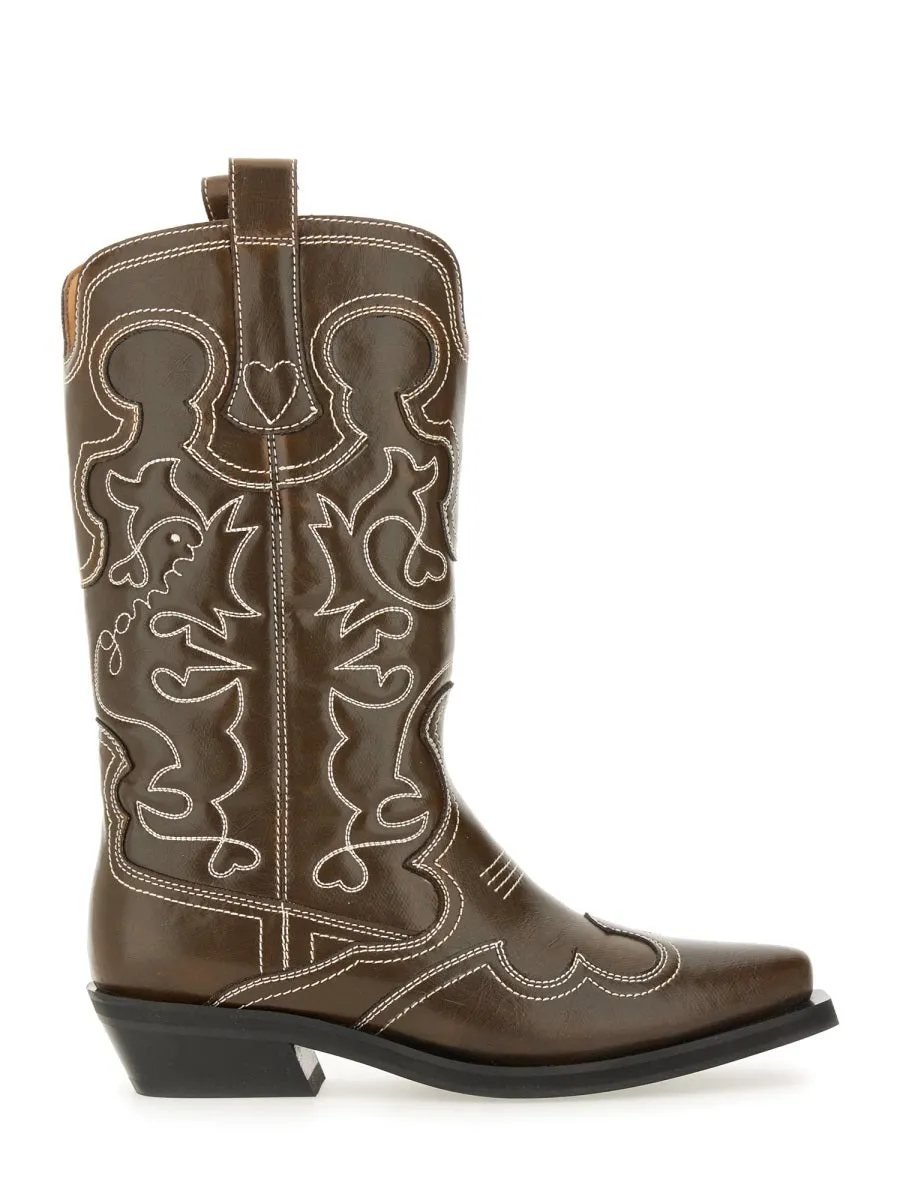 Embroidered "Western" Boot
