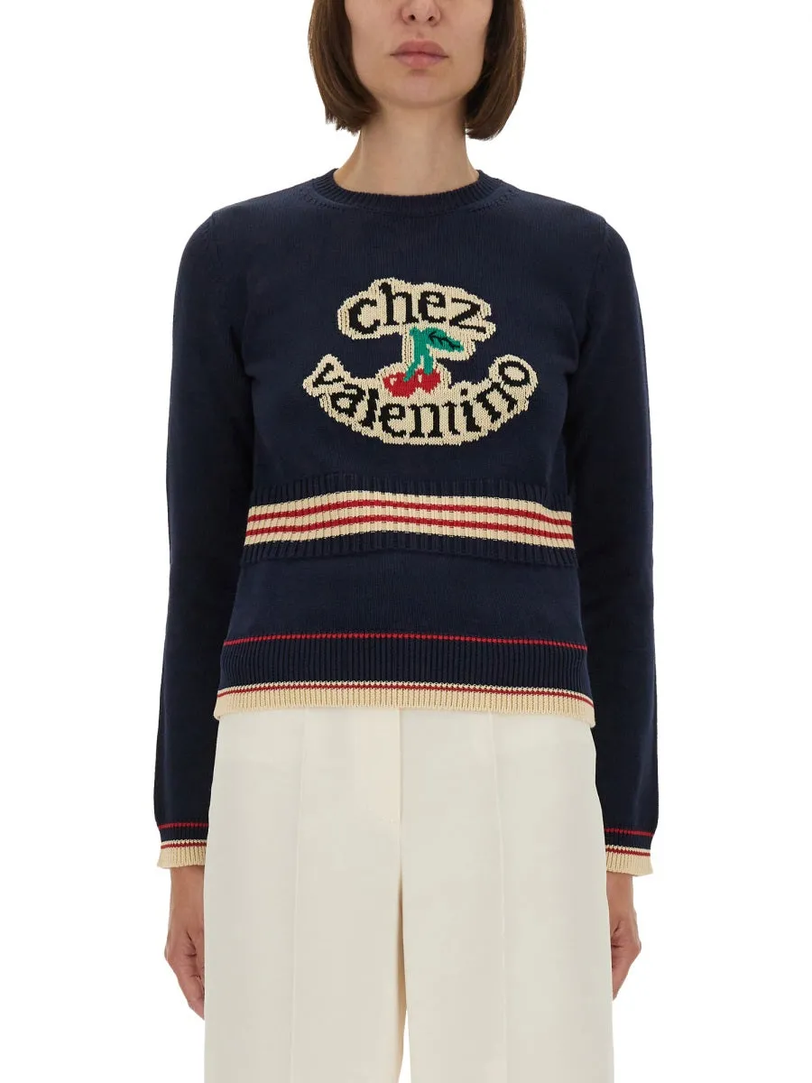 "Chez Valentino" Cotton Sweater