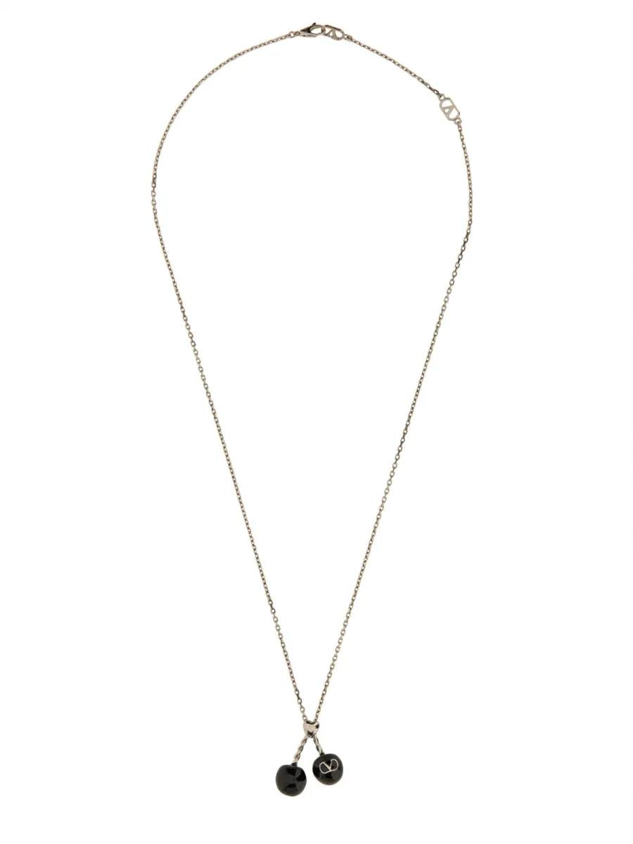 Chez Valentino Metal And Enamel Necklace