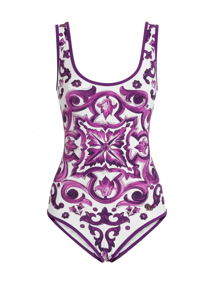 Majolica Print One Piece Swimsuit
