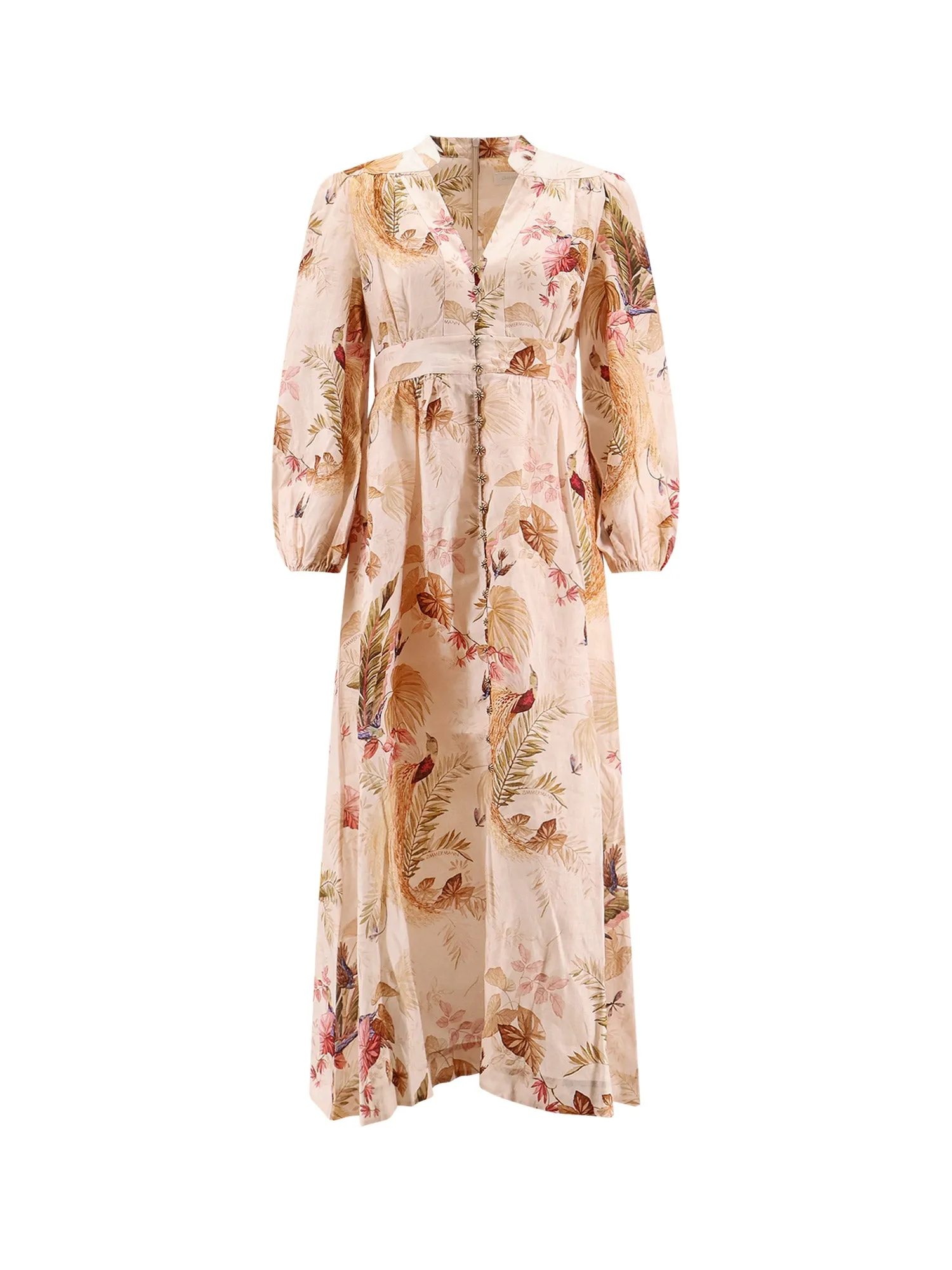 Ascension Plunge Linen Midi Dress