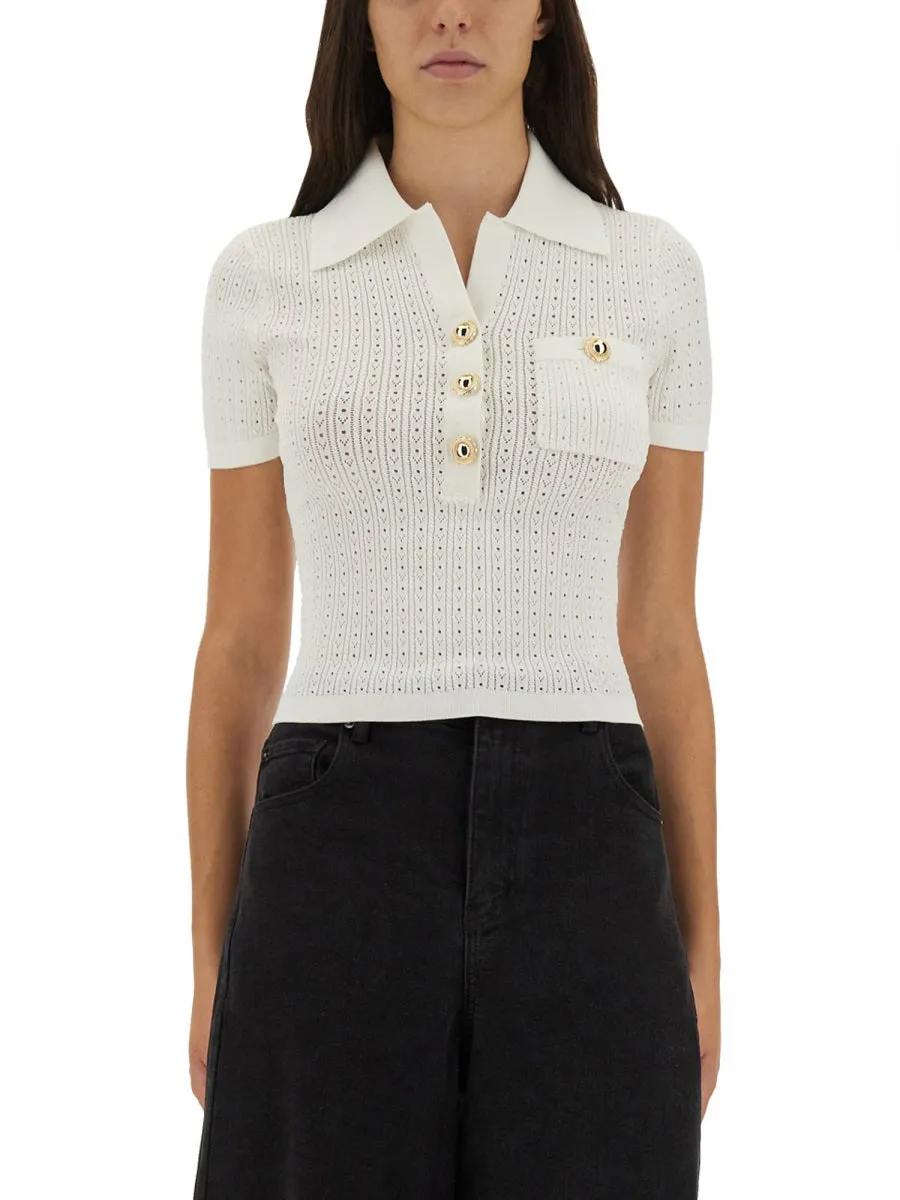 Perforated Knit Top