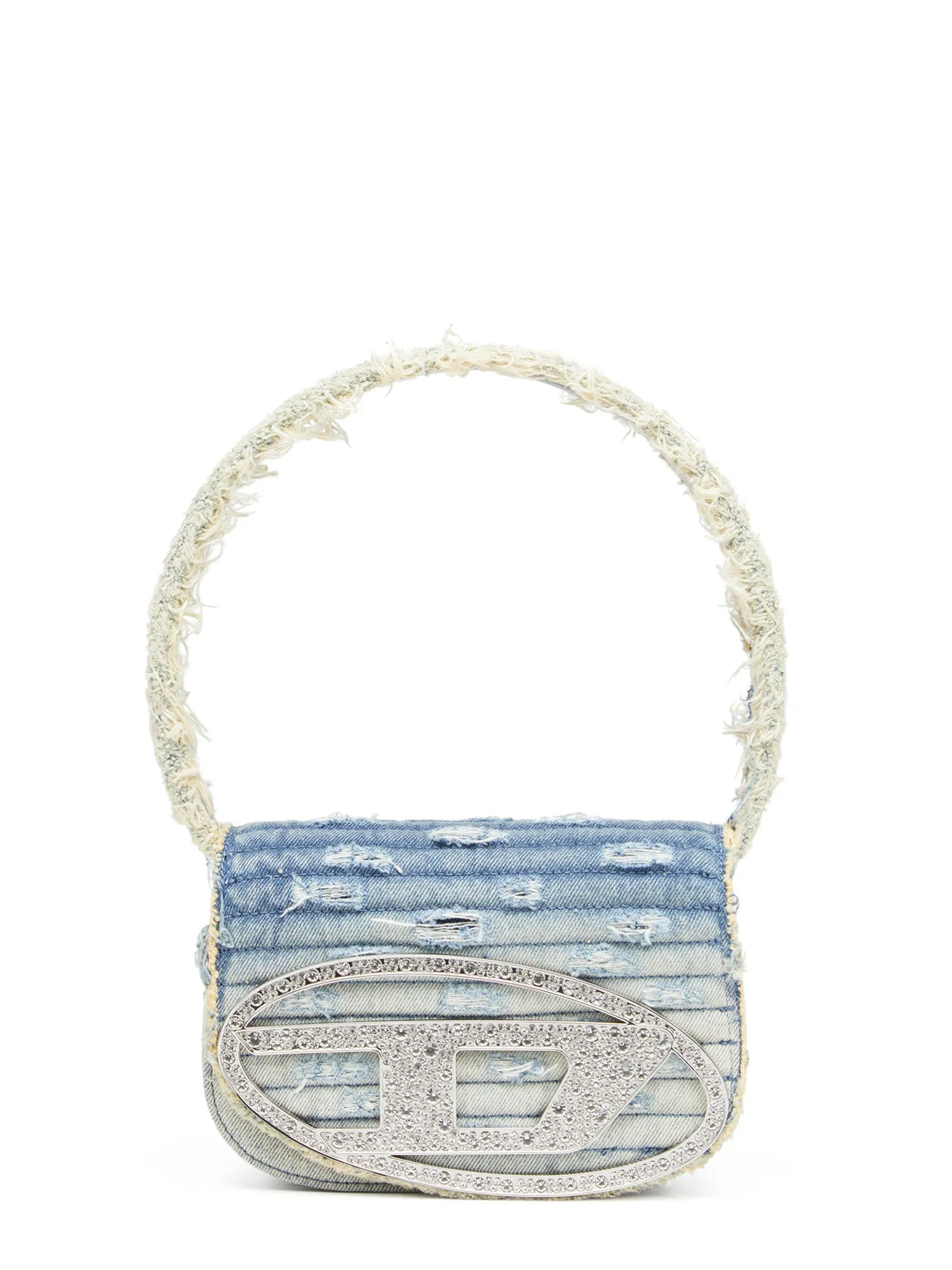 1dr Denim Shoulder Bag With Used Effect