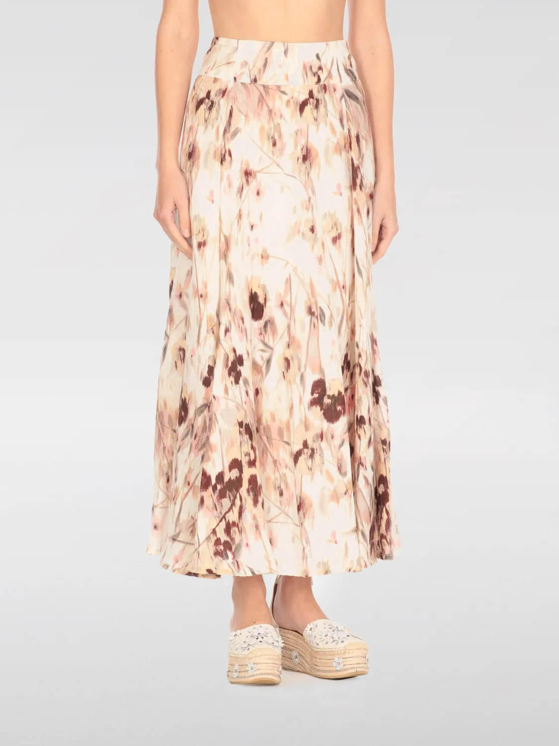 Gonna in cotone floreale 120% Lino