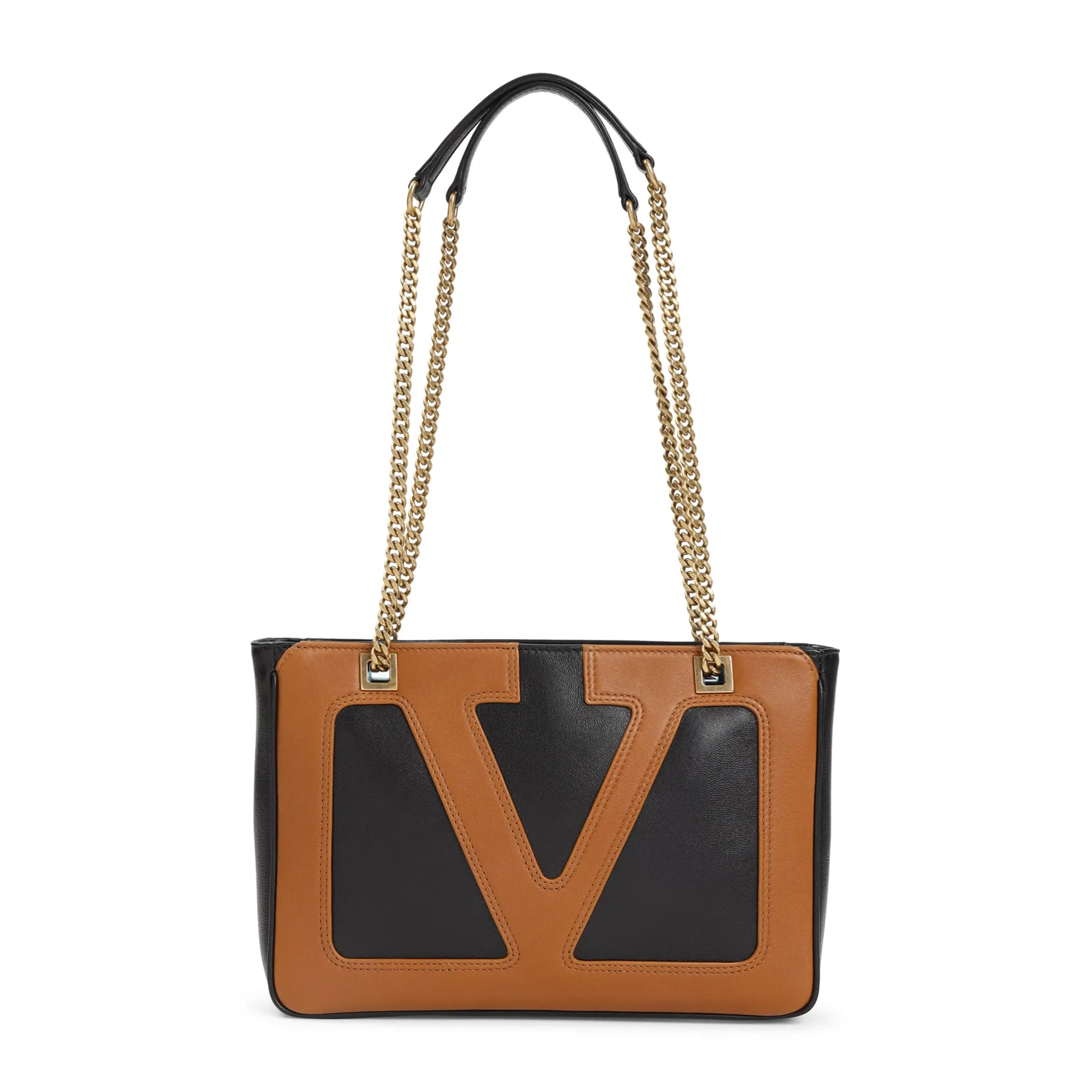 Black Leather Viva Superstar Small Tote Bag