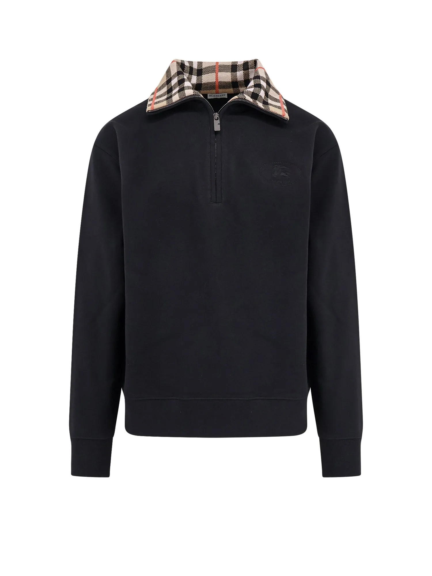 Traditional Check Half-Zip Sweater