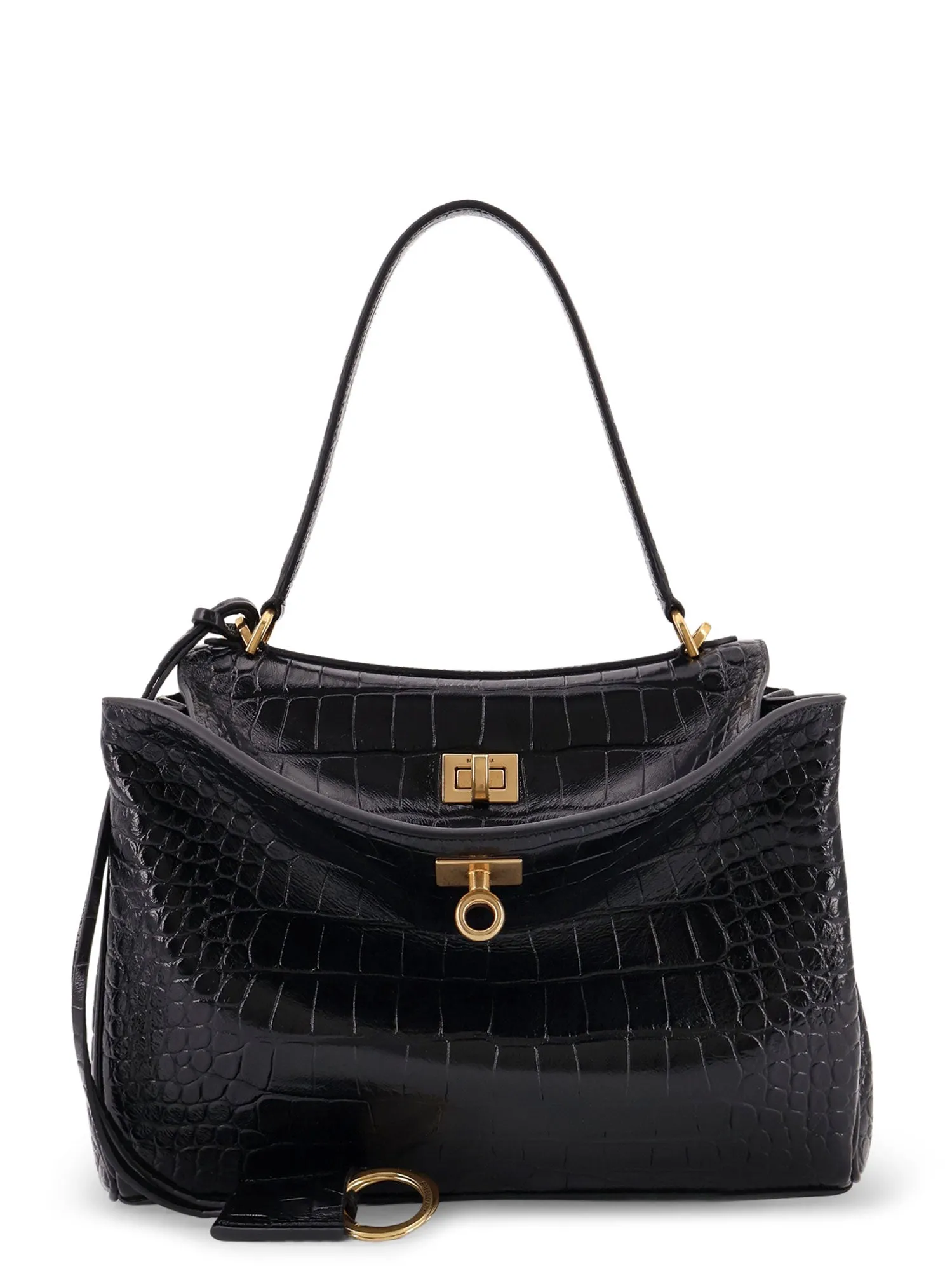 Rodeo Leather Shoulder Bag With Croco Effect