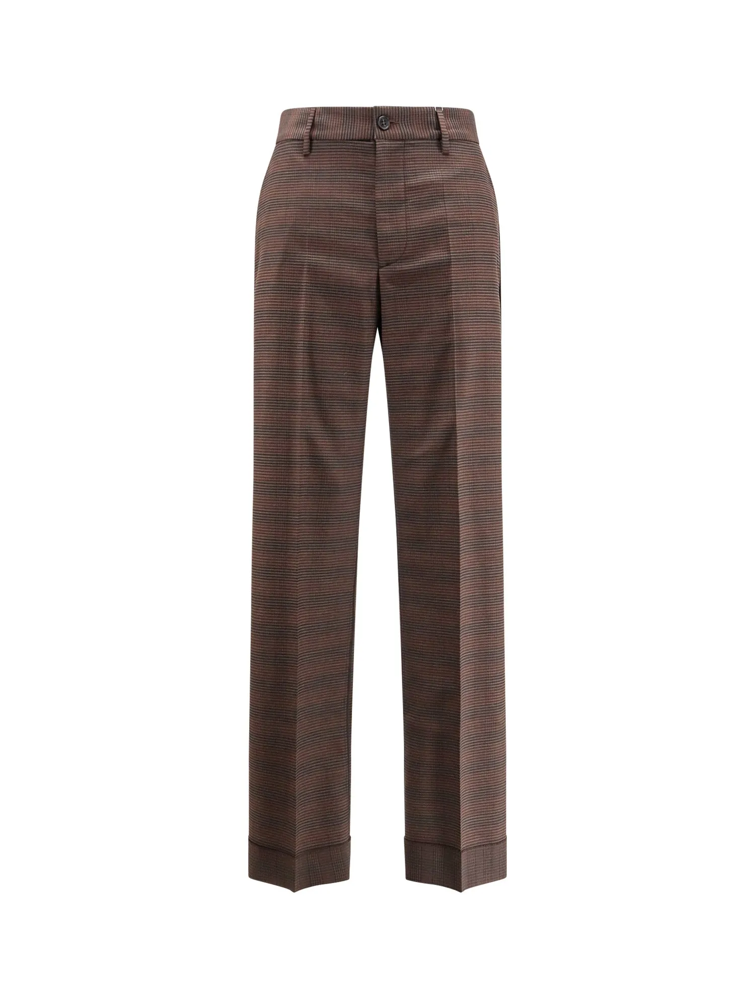 Wool Blend Trousers With Raw-Cut Edges