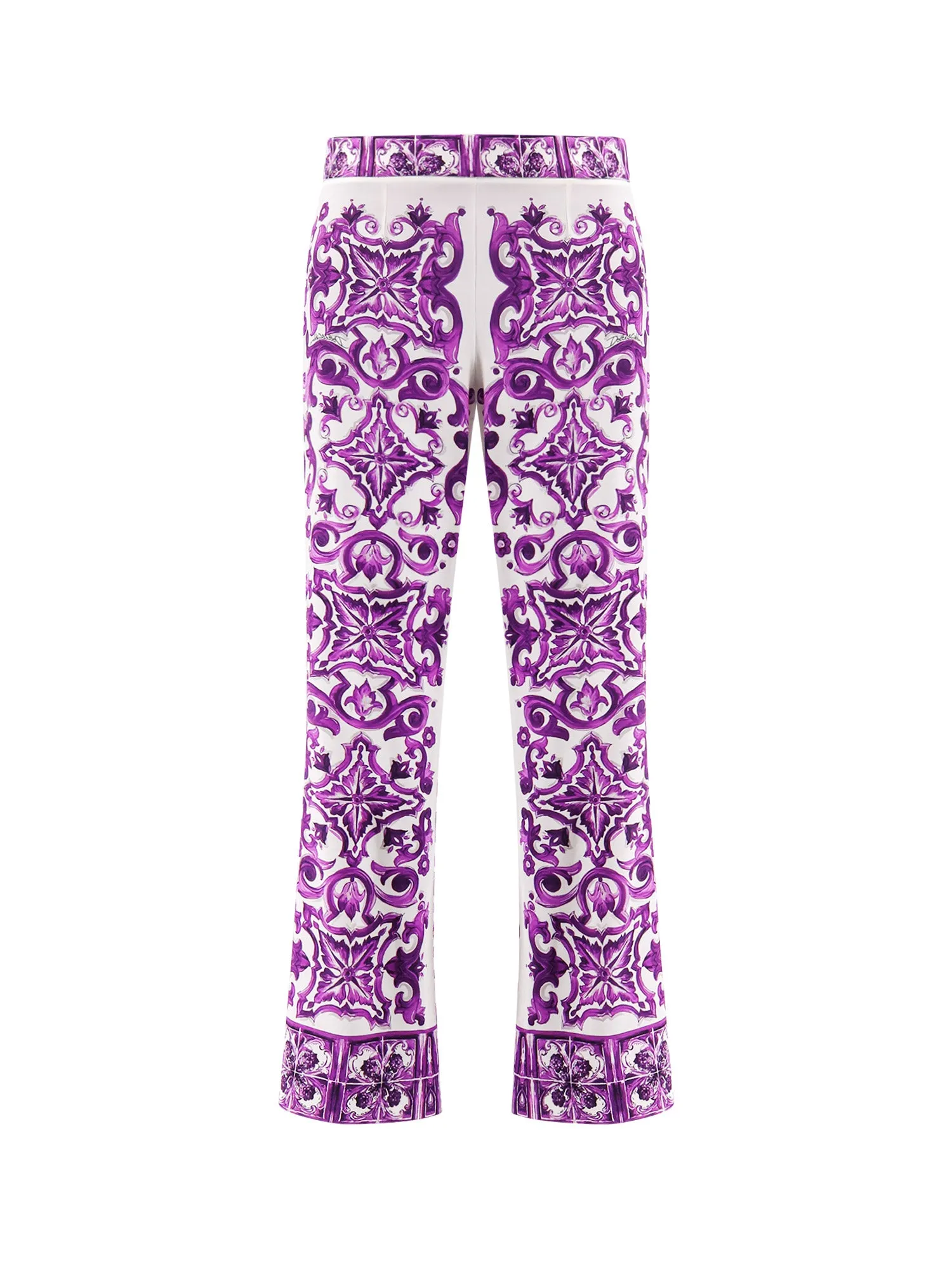 Silk Trousers With Maiolica Print