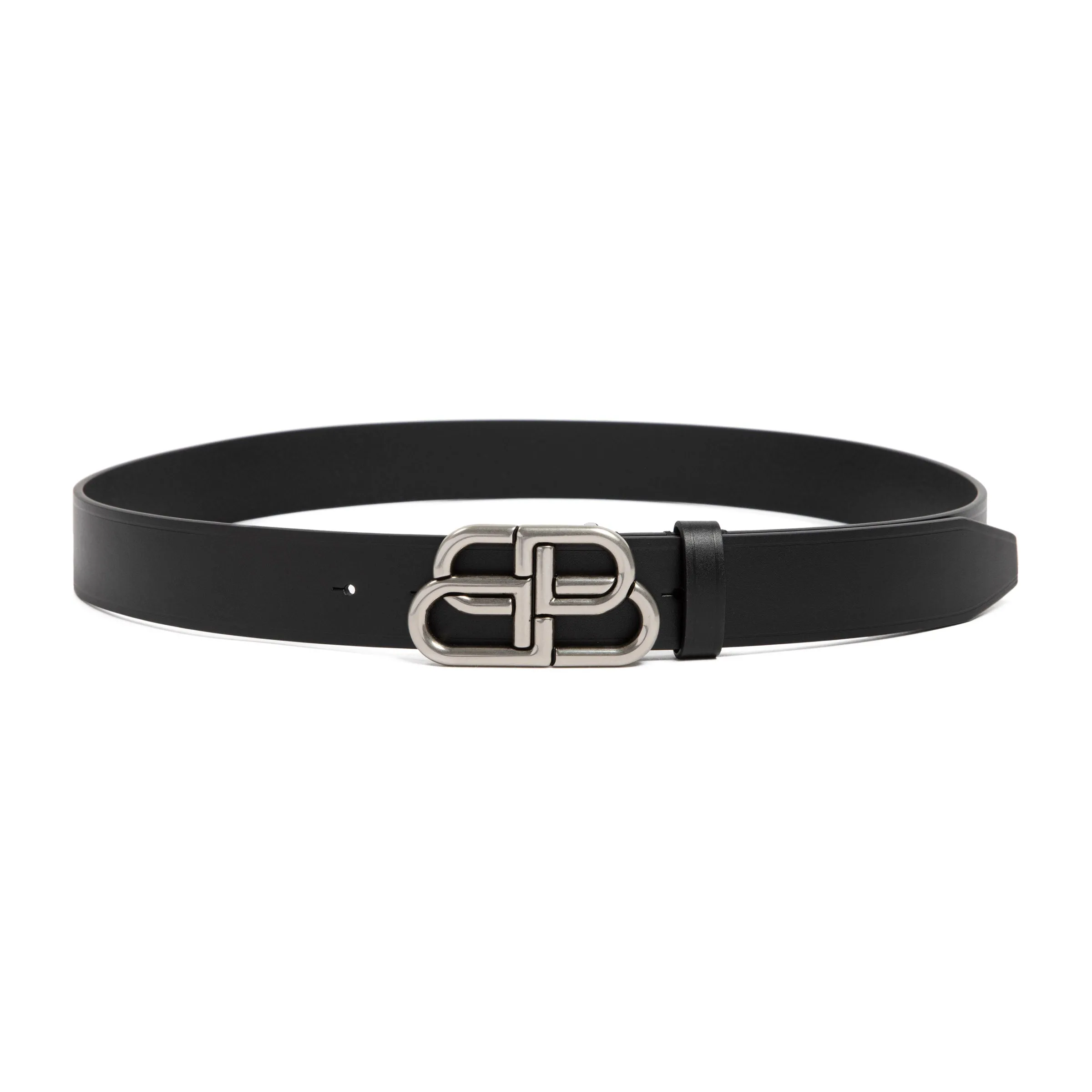 Black Leather Large Bb Belt