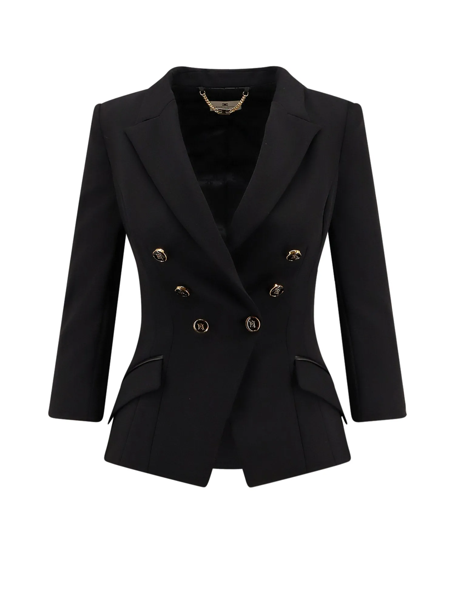 Fitted Blazer With Logoed Buttons