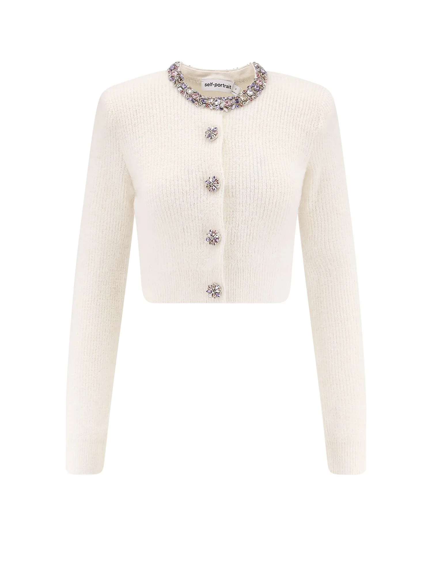 Alpaca Blend Cardigan With Rhinestones