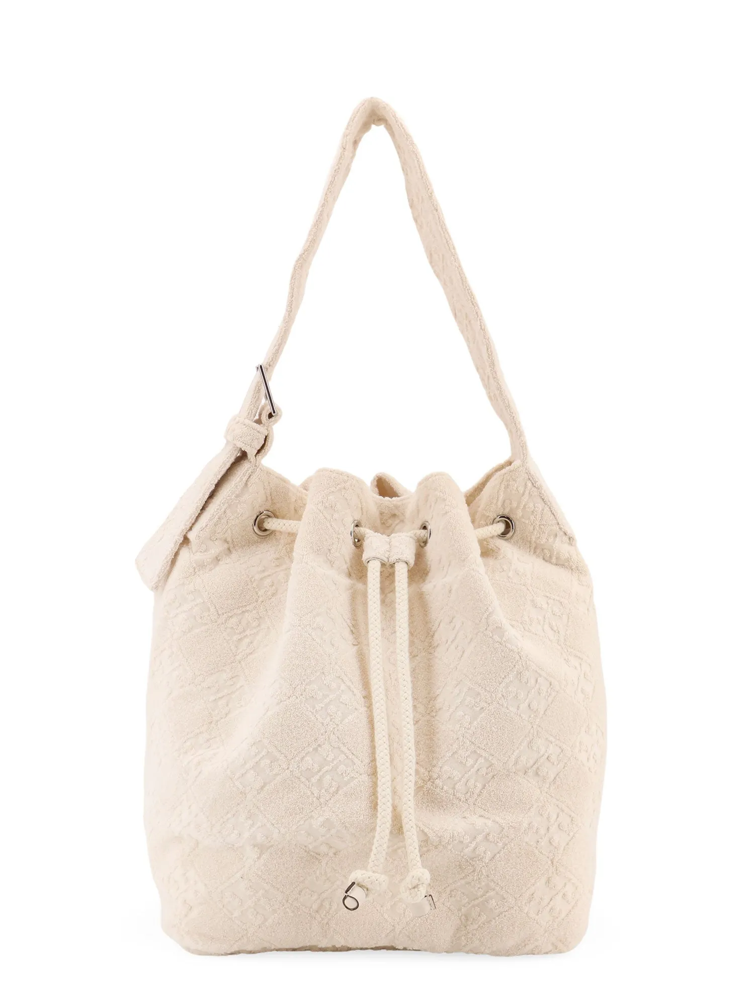 T Monogram Terry Canvas Bucket Bag