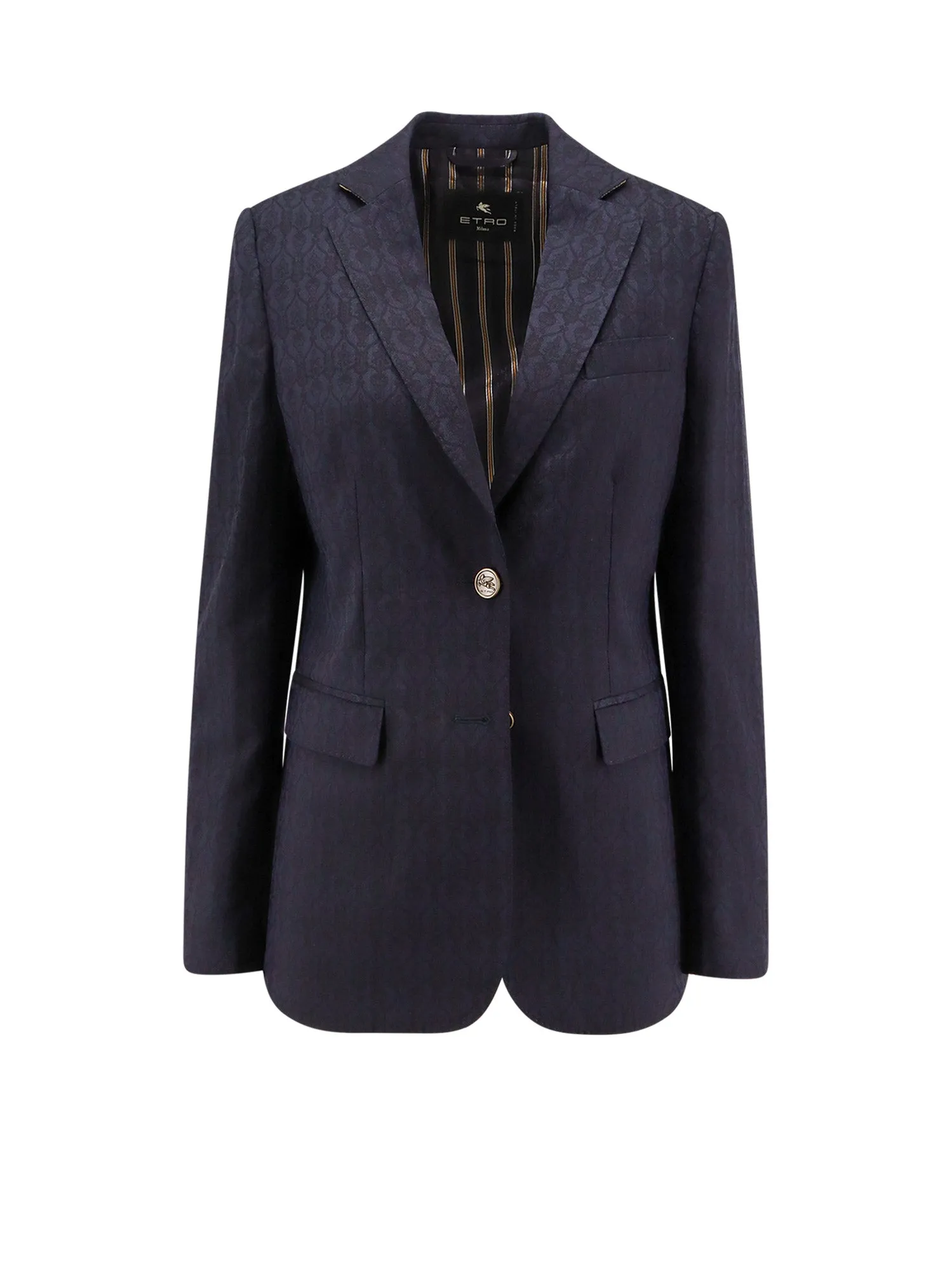 Single-Breasted Wool Blazer With Iconic Pattern