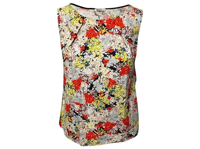Blusa smanicata Erdem in cotone con stampa floreale Stampa python