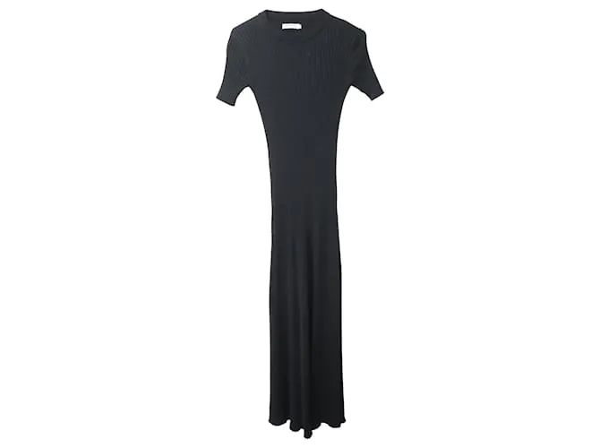 Autre Marque Abito a costine con apertura sul retro Anna Quan Sasha in cotone nero