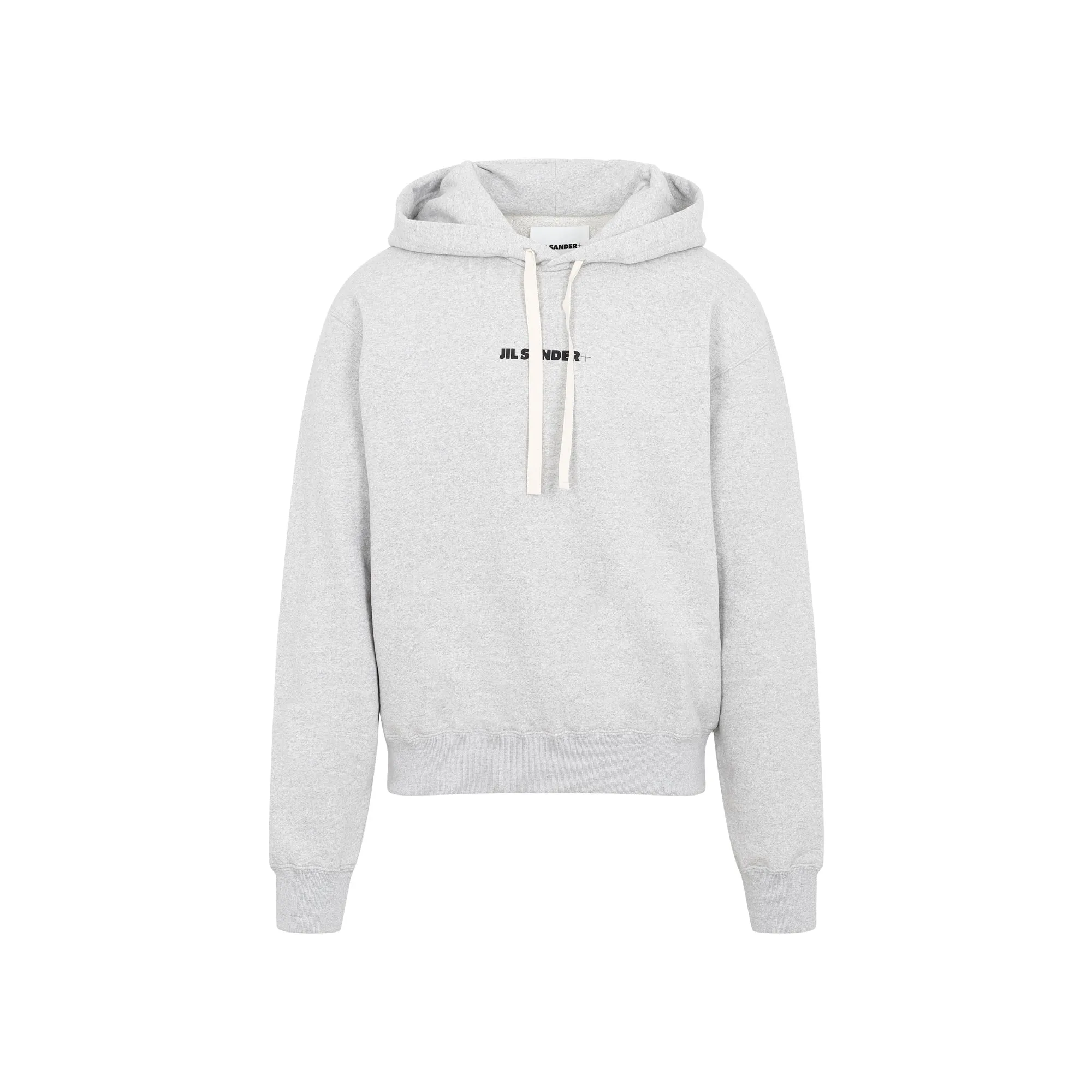 Grey Cotton Logo Hoodie