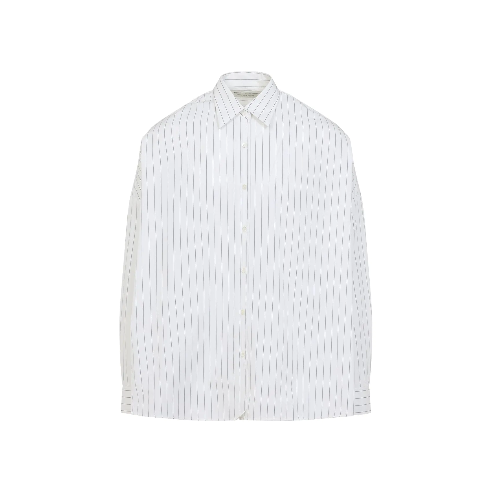 White And Navy Casia Cotton Shirt