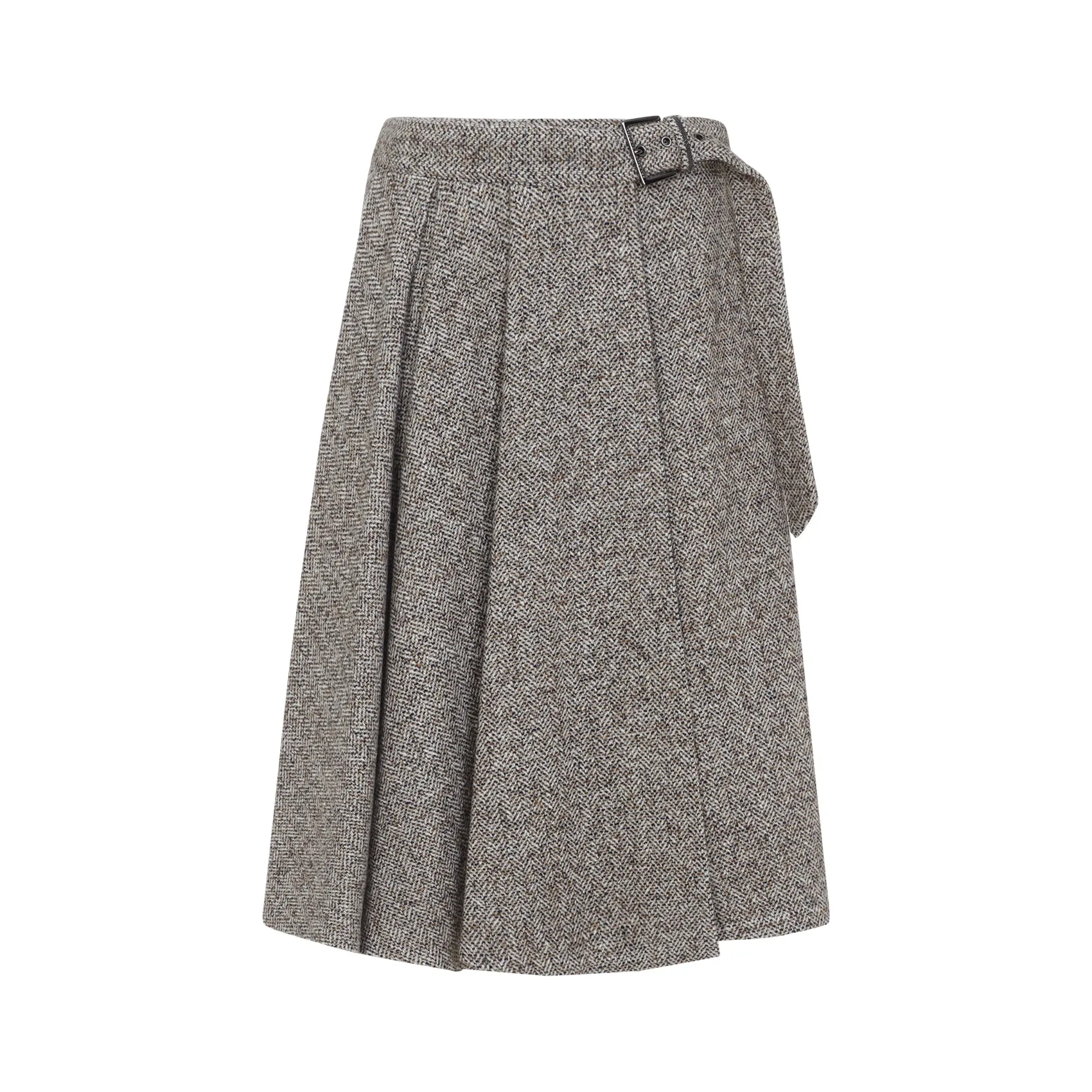 Panama Brown Wool Kilt Skirt