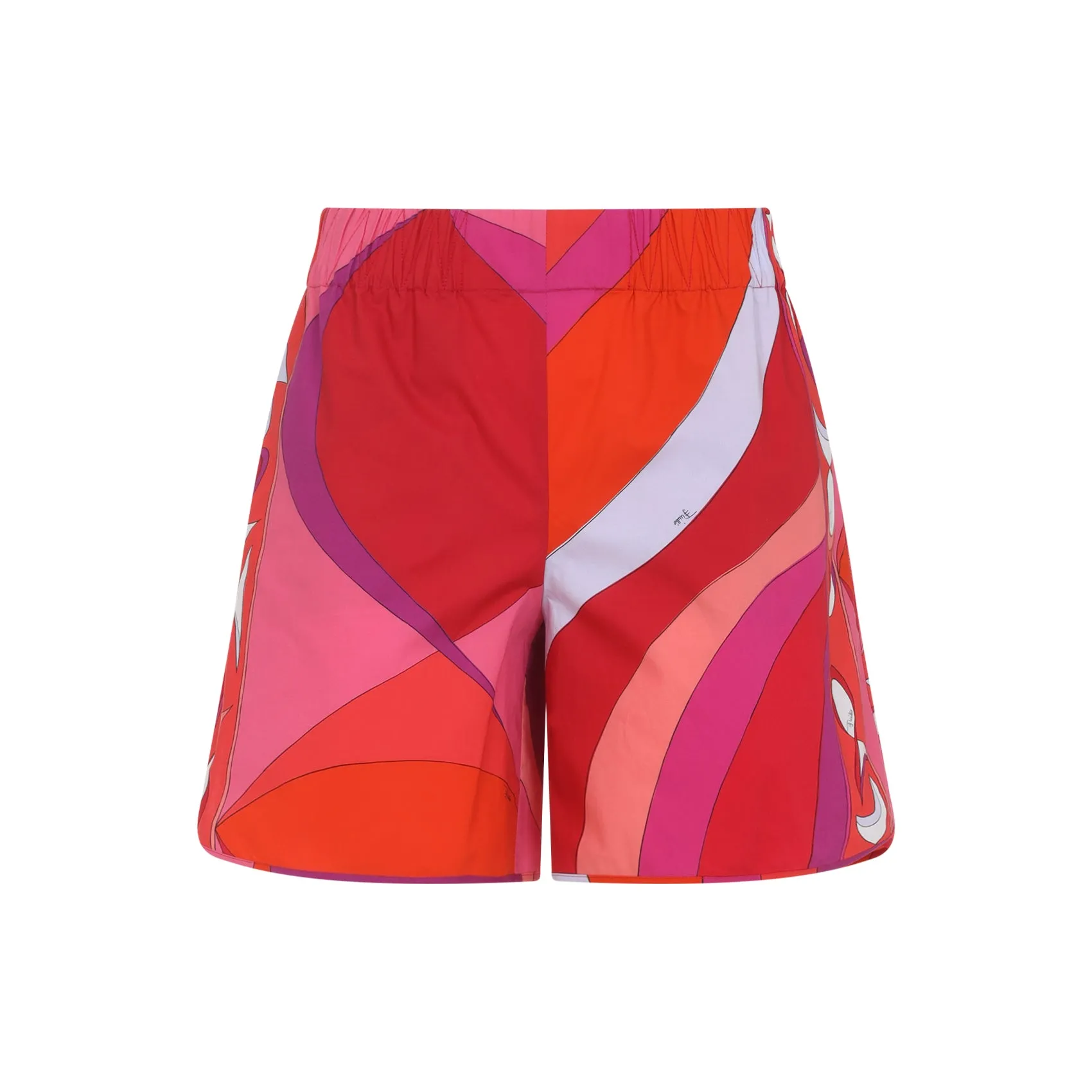 Coral Red Cotton Shorts