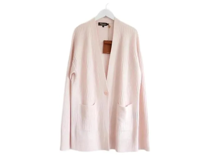 Cardigan Loro Piana Port Grimaud in baby cashmere rosa pallido.