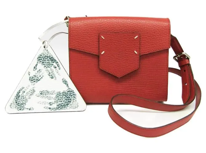 Maison Martin Margiela Borsa a spalla in pelle rosso scuro Maison Margiela Bordò