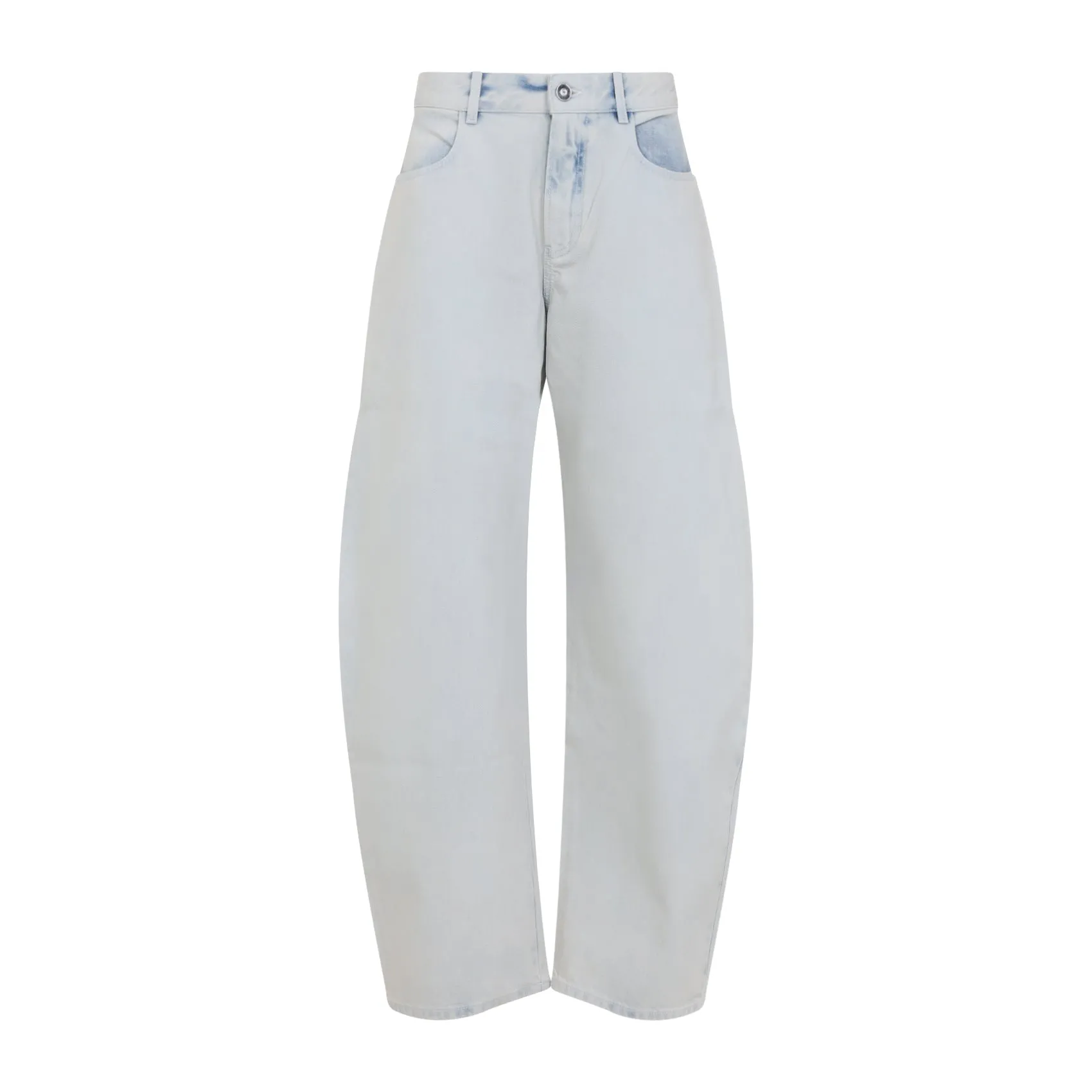 Blue Low Round Cotton Jeans