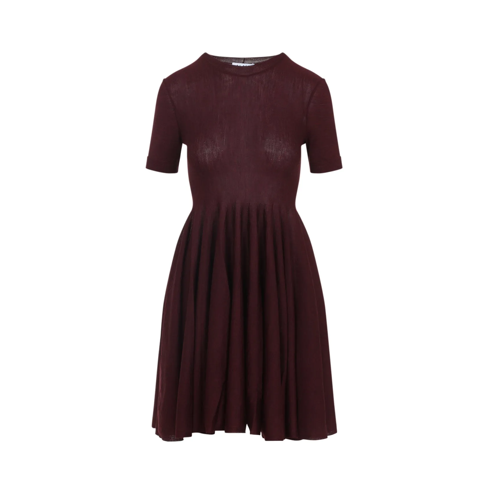 Aubergine Purple Wool Skater Dress