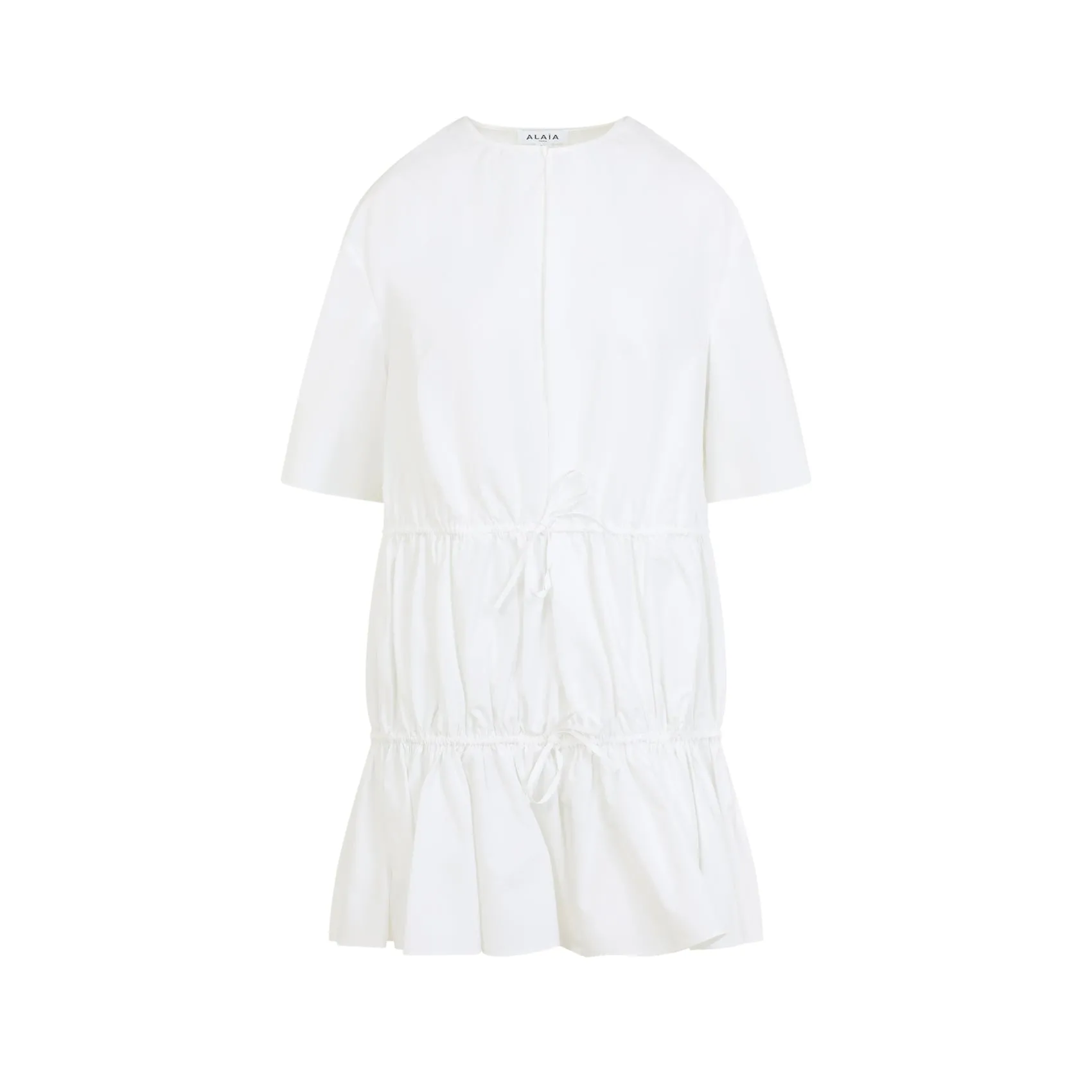 White Cotton Ruffle Dress