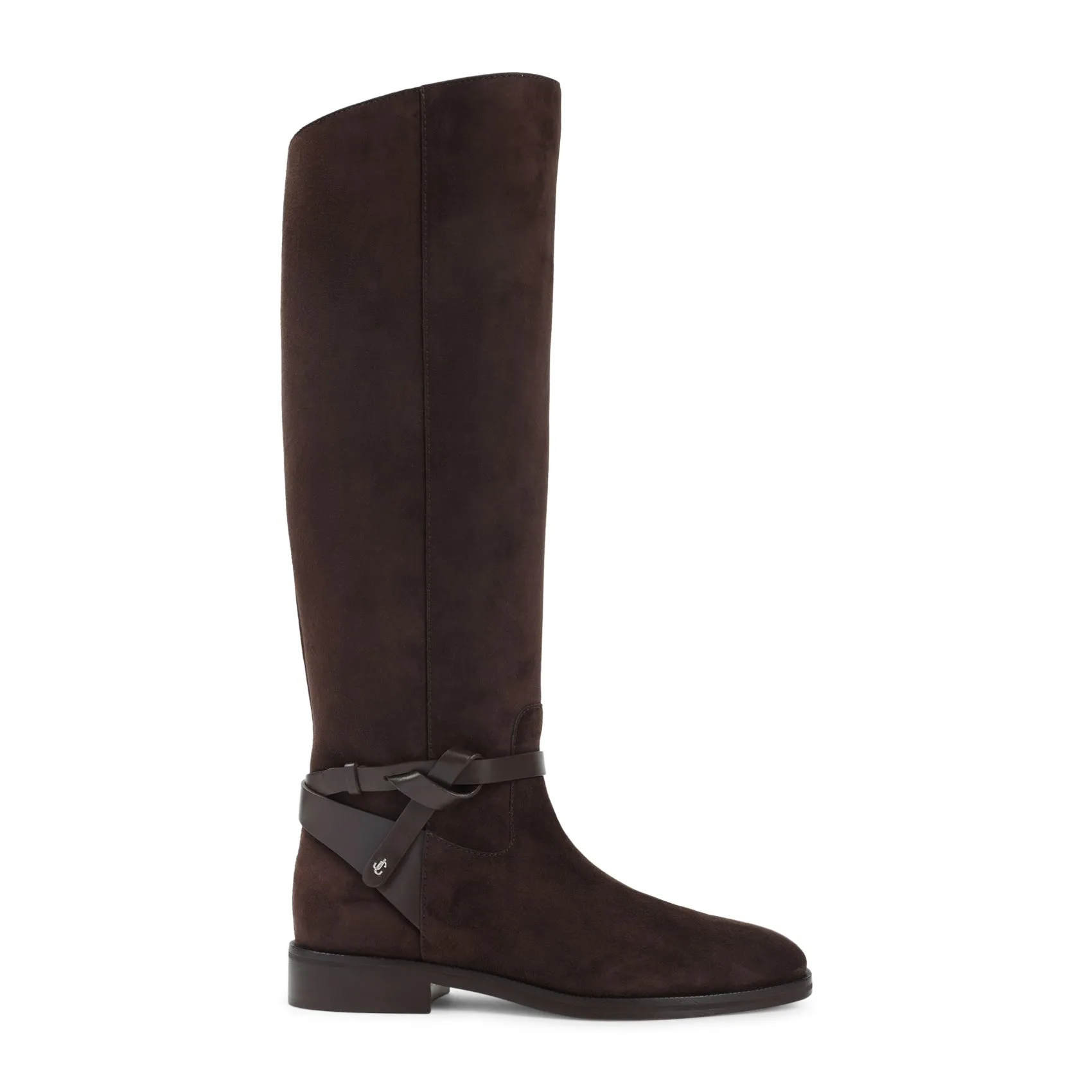 Chocolate Brown Suede Calf Leather Lawton Kb Flat Boots