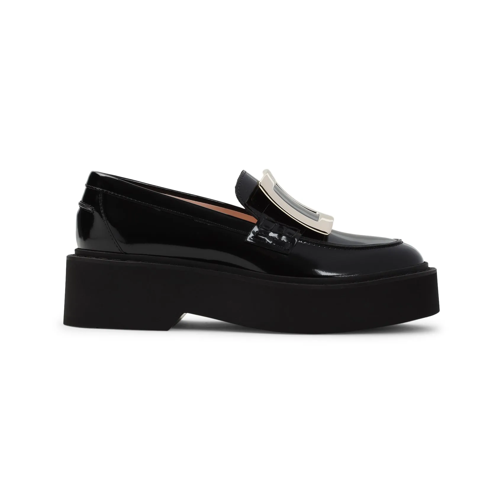 Black Calfskin Rangers High Metal Loafer