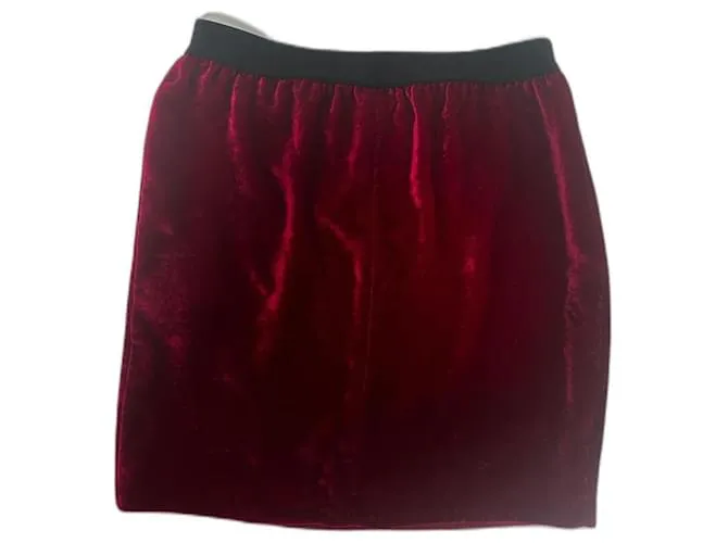 Gonna in velluto rosso Tom Ford Nero Bordò