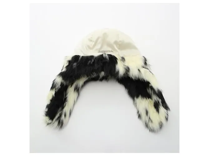 Autre Marque Cappello in nylon con pelliccia sintetica BLUE MARBLE