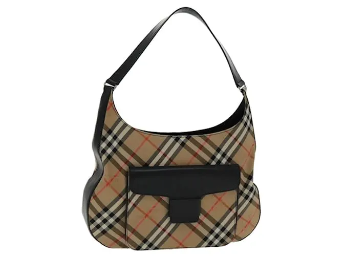 Autre Marque Borsa a Spalla Burberrys Nova Check Beige Nero Auth yk15637