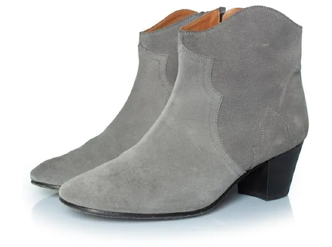 Stivali western in suede grigi di Isabel Marant Grigio