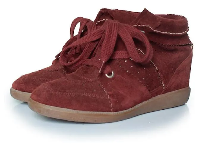 Isabel Marant, sneakers in suede Betty bordeaux Rosso