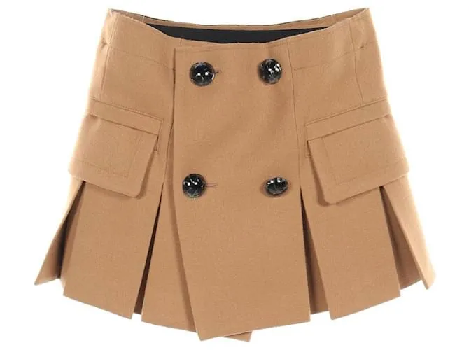 Shorts in lana Melton Sacai Beige