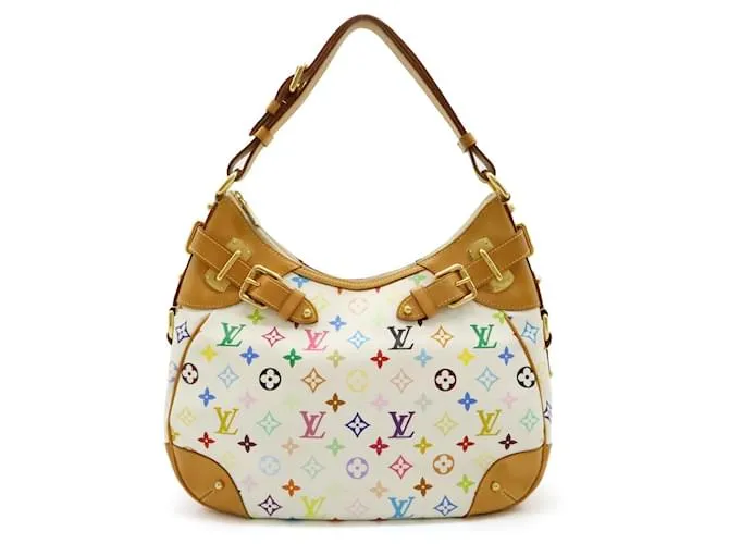 Borsa a spalla Greta Monogram Multicolore Louis Vuitton Bianca M40195 Bianco