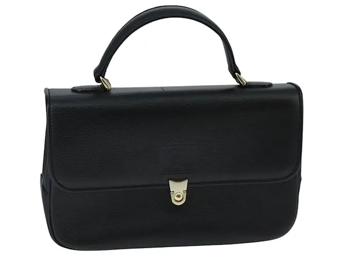 Autre Marque Borsa a mano in pelle nera Burberrys Auth ep6553 Nero